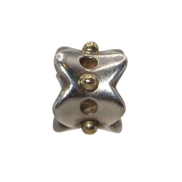 Pandora Rare Eyelet Lace 14k Gold & Sterling Silver Charm 790326 - Picture 1 of 4